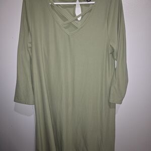 Elegant Olive Green Women's Dress